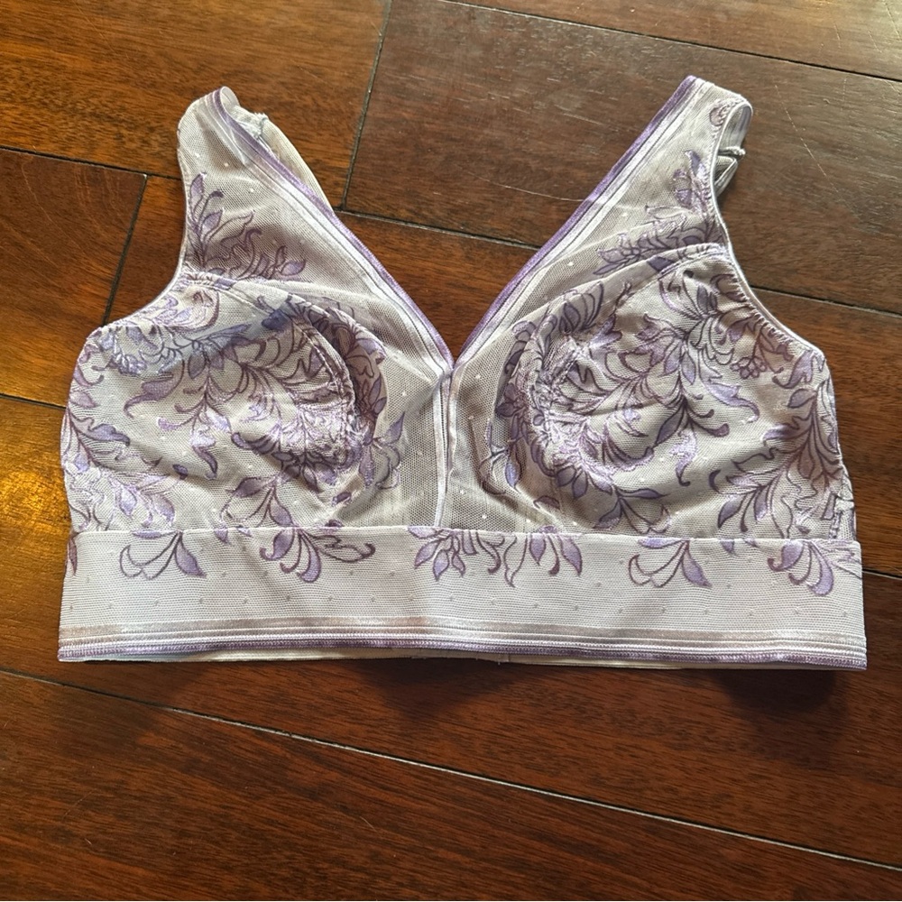 Wacoal Lavender Wireless Mesh T-Shirt Bra Size: 36